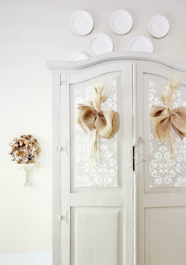 Burlap Bows Wheat Charm