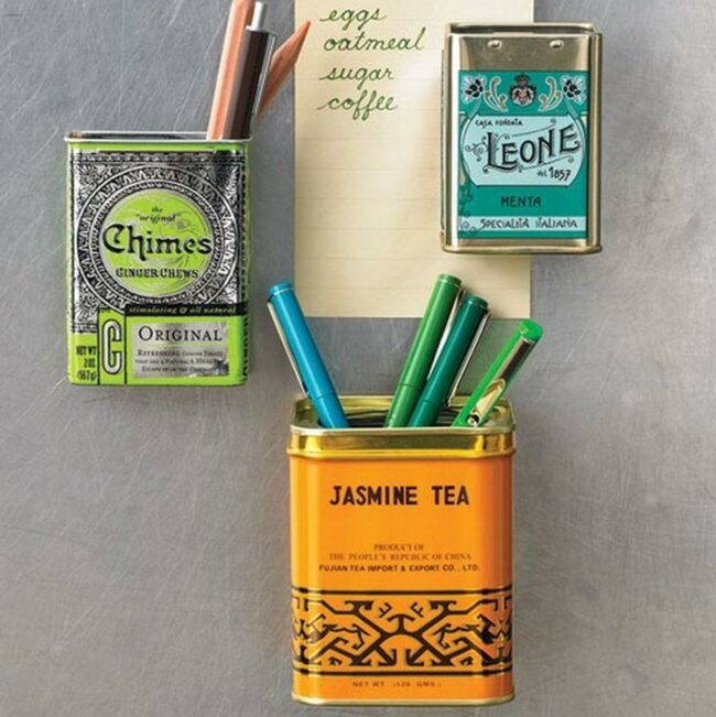 Colorful Vintage Tin Organizers