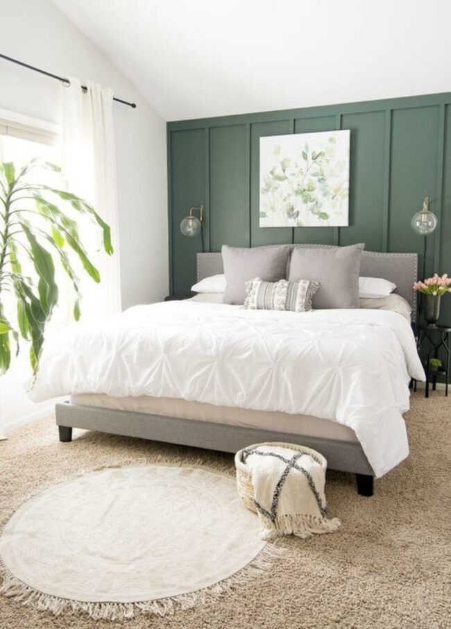 Green Wall Sanctuary Bedroom