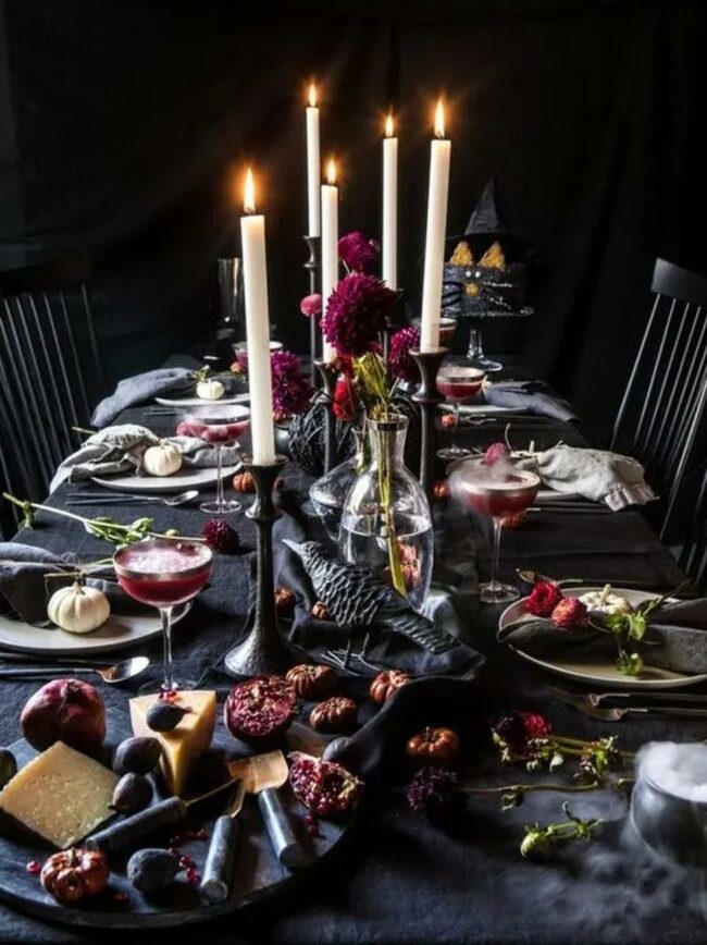 Purple Halloween Tablescape