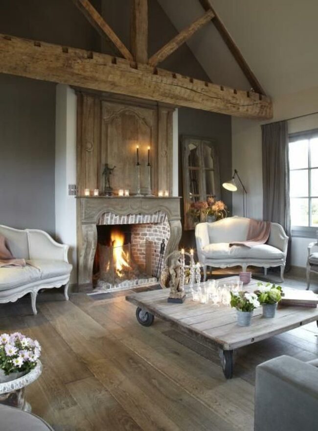 Weathered Wood Fireplace Sanctuary