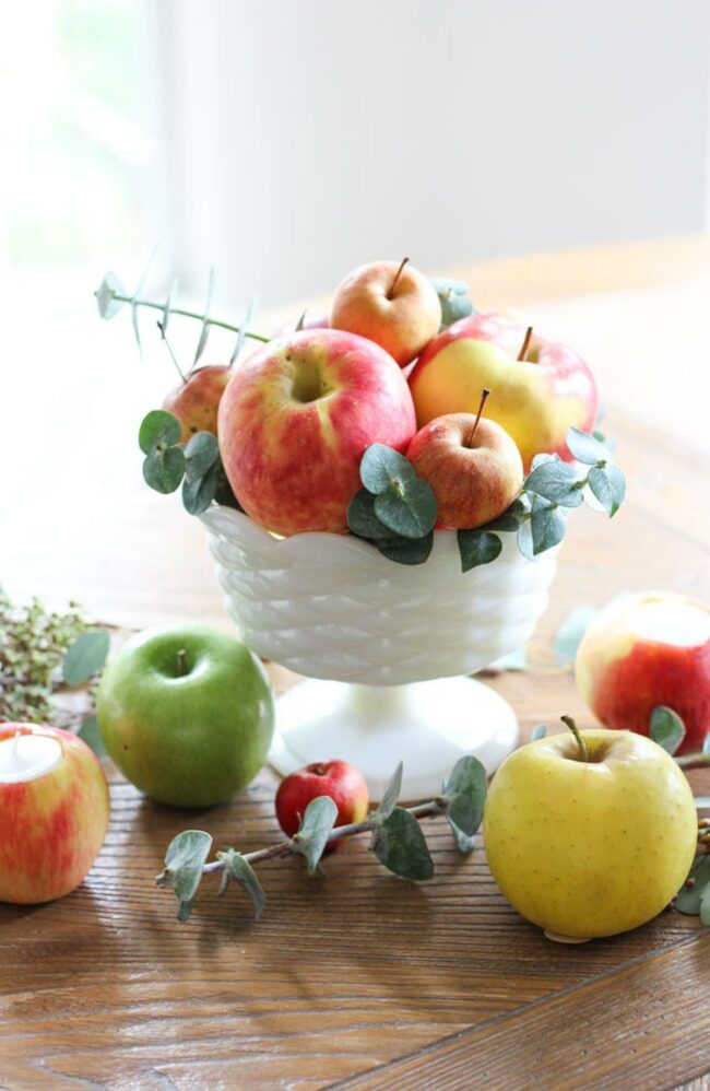 Luminous Apples Wooden Tableau