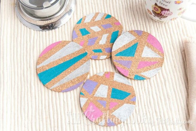 Geometric Cork Color Splash