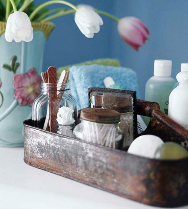 Blue Vintage Bathroom Corner