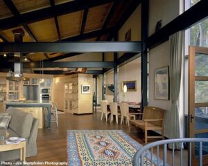 View of 25 Creative Metal Beam Interior Ideas for Modern Homes