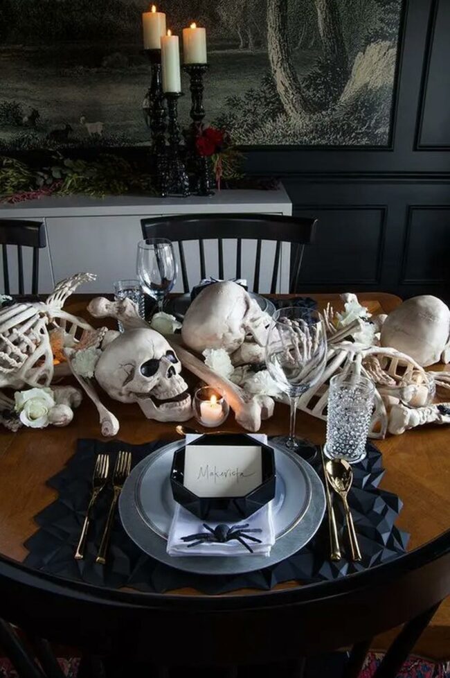 Spooky Skeleton Tablescape