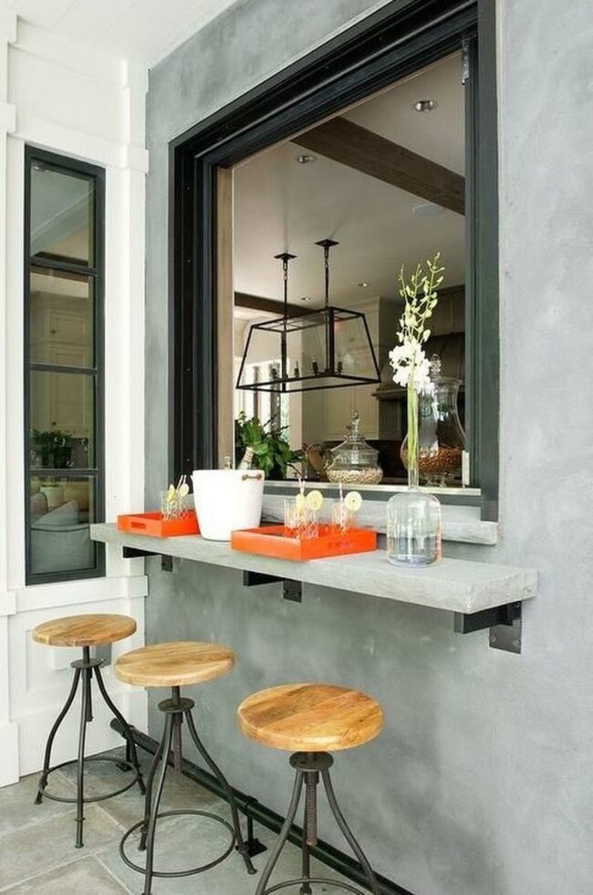 Orange Accent Concrete Bar