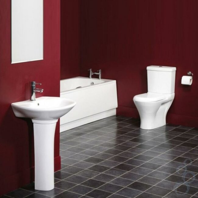 Bold Red Bathroom Contrast