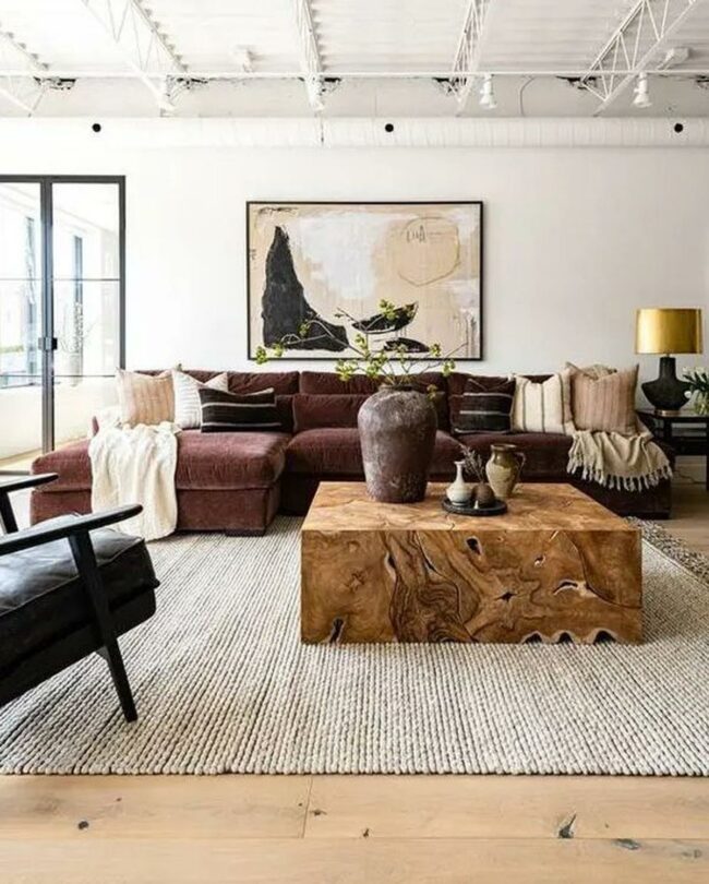 Earthy Brown Sectional Sanctuary