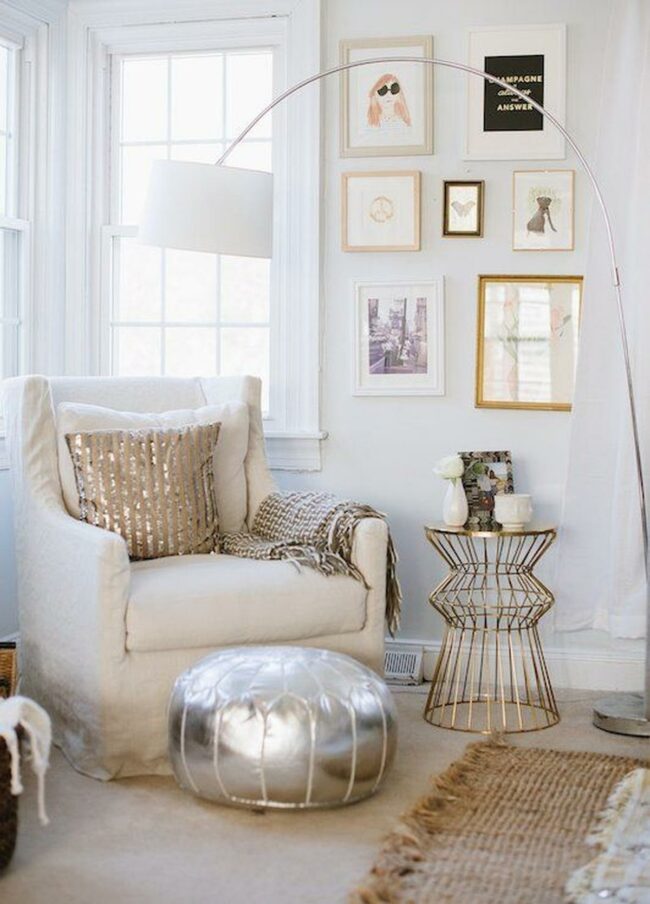 Golden Shimmer Reading Nook