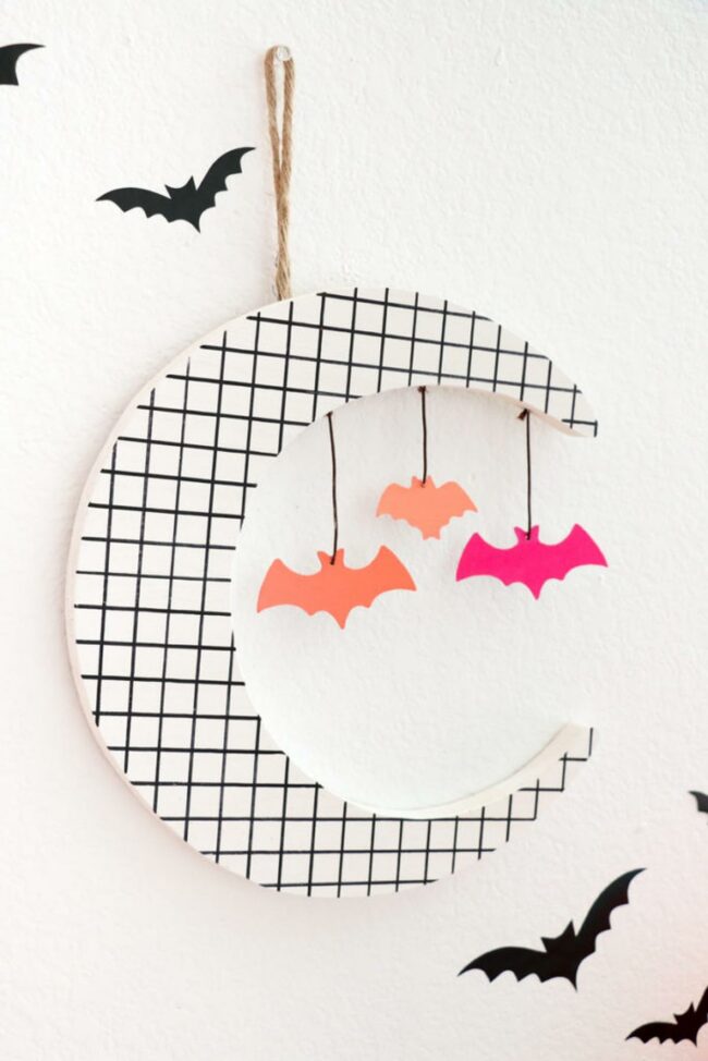 Midnight Bat Crescent Decor