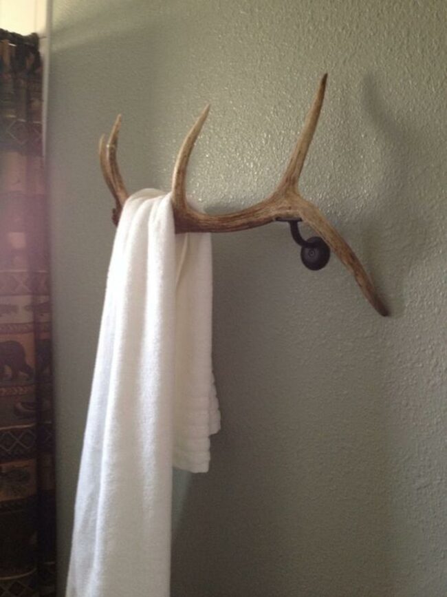 Antler Accent Gray Bathroom