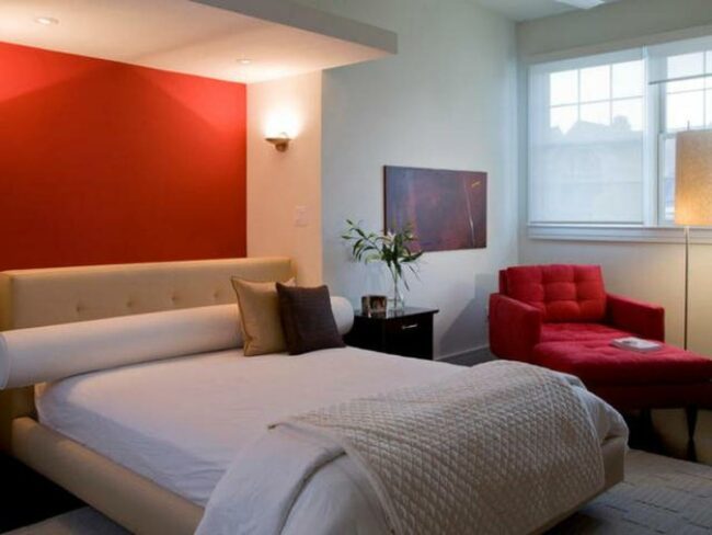 Bold Red Accent Wall