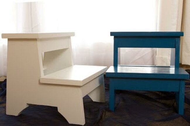 Blue & White Compact Stools