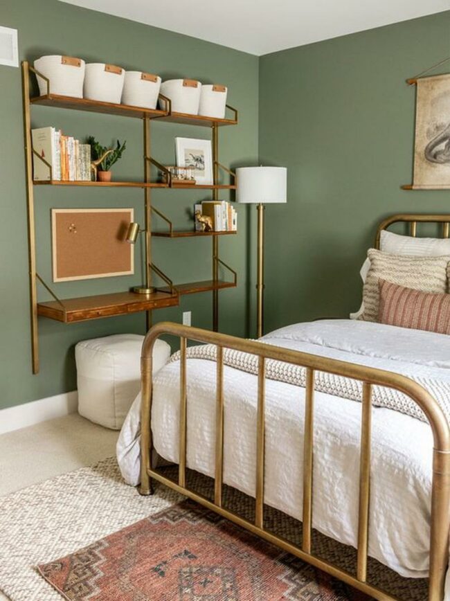 Green Sanctuary Brass Bed