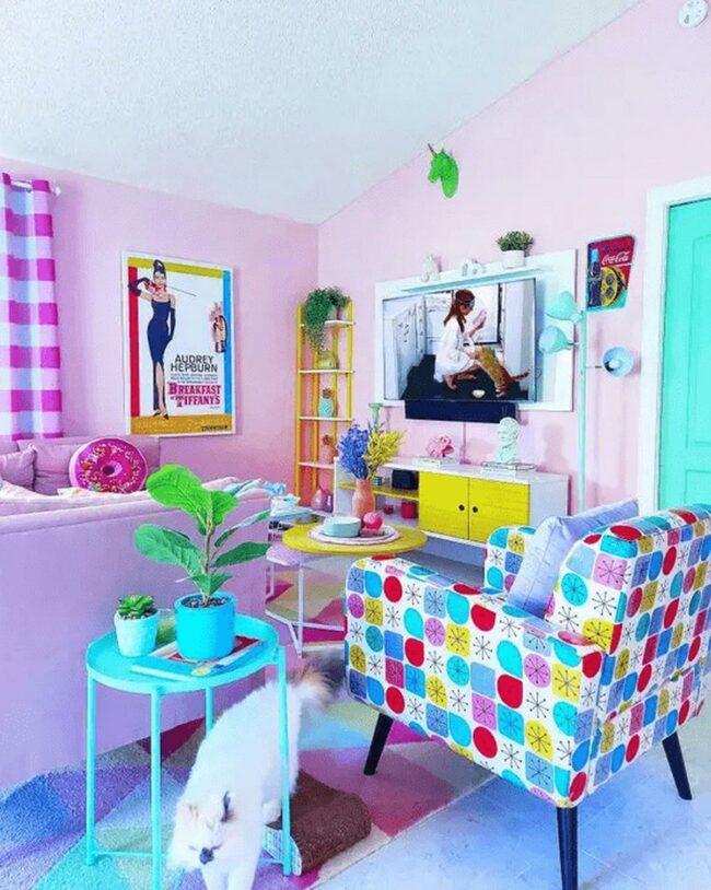 Pink Geometry Blooms Bright