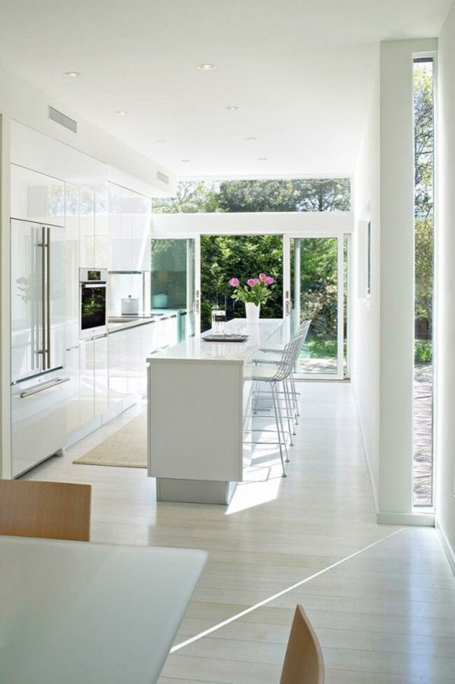 Bright White Garden Kitchen