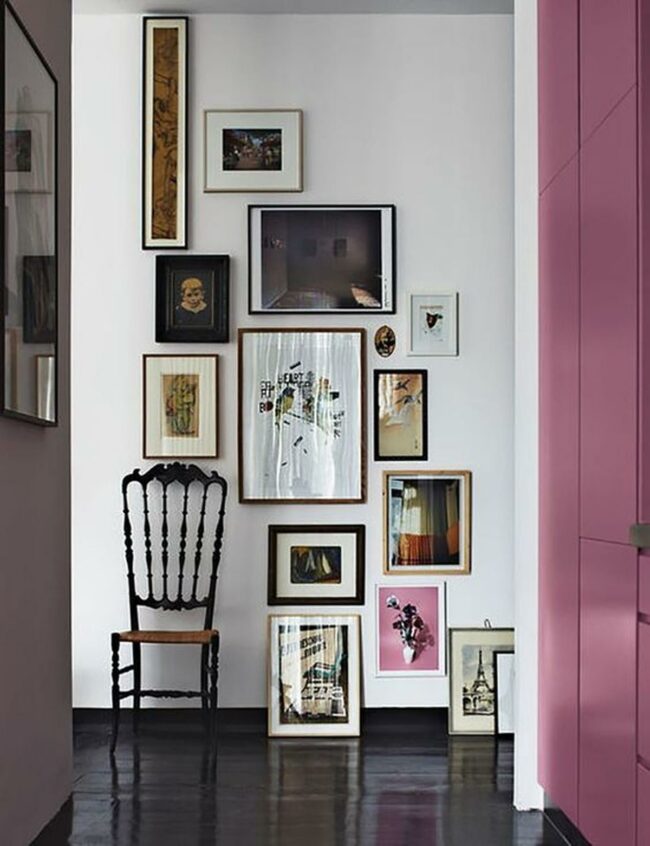 Gallery Wall Purple Cabinets