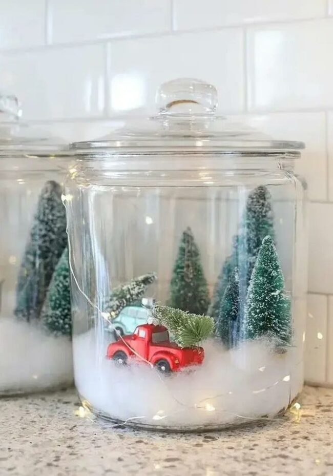 White Snow Truck Christmas Scene