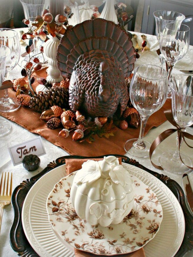 Autumn Turkey Tablescape