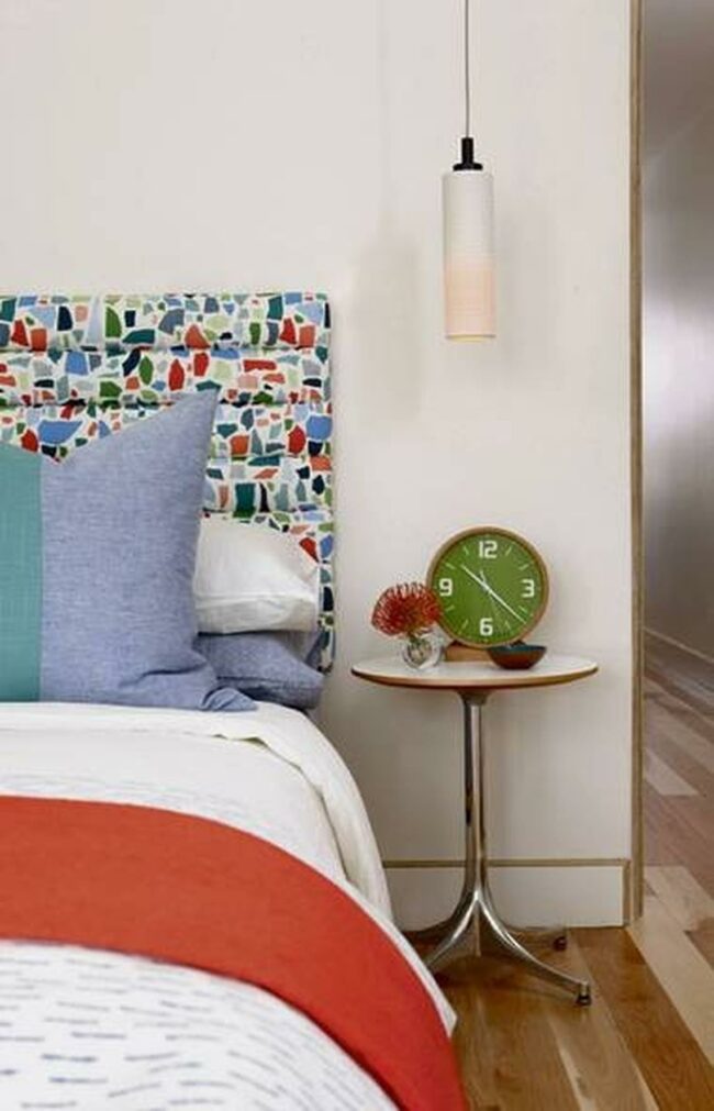 Blue Geometric Headboard Rhythm