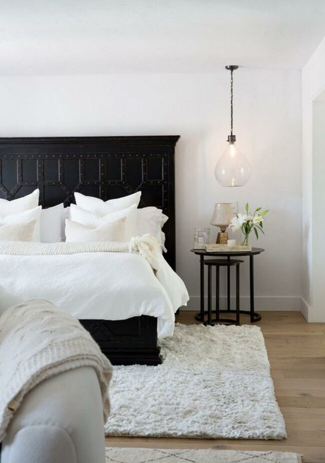 Black Headboard Monochrome Sanctuary
