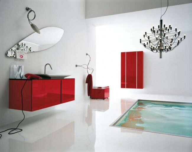 Red Cabinet Splash