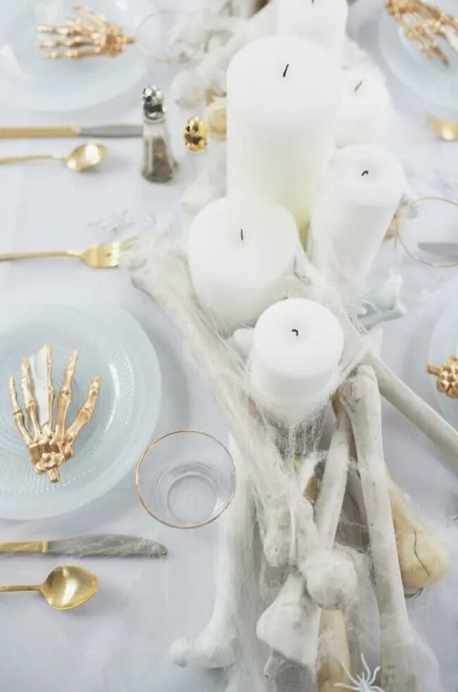 Golden Skeleton Tablescape