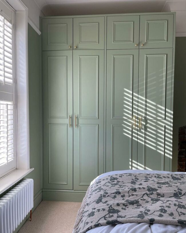 Green Paneled Gold Accents