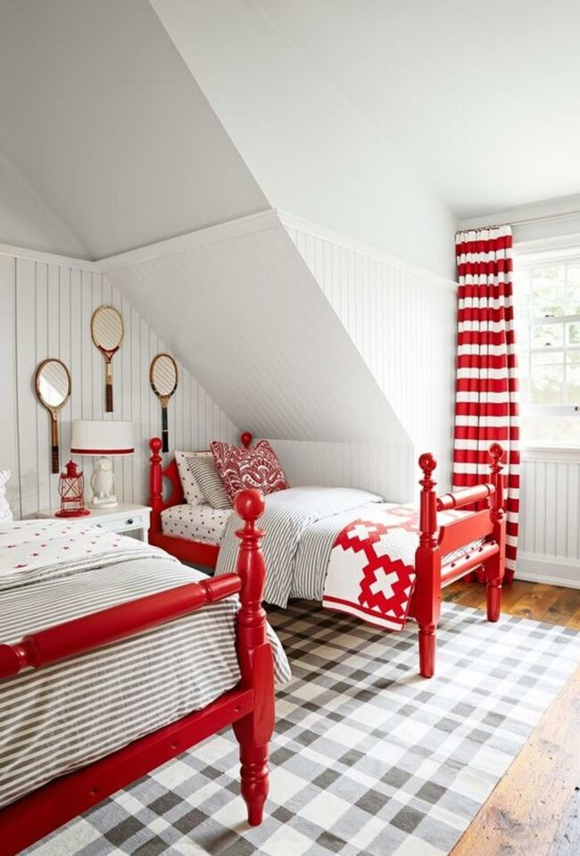 Bright Red Twin Hideaway