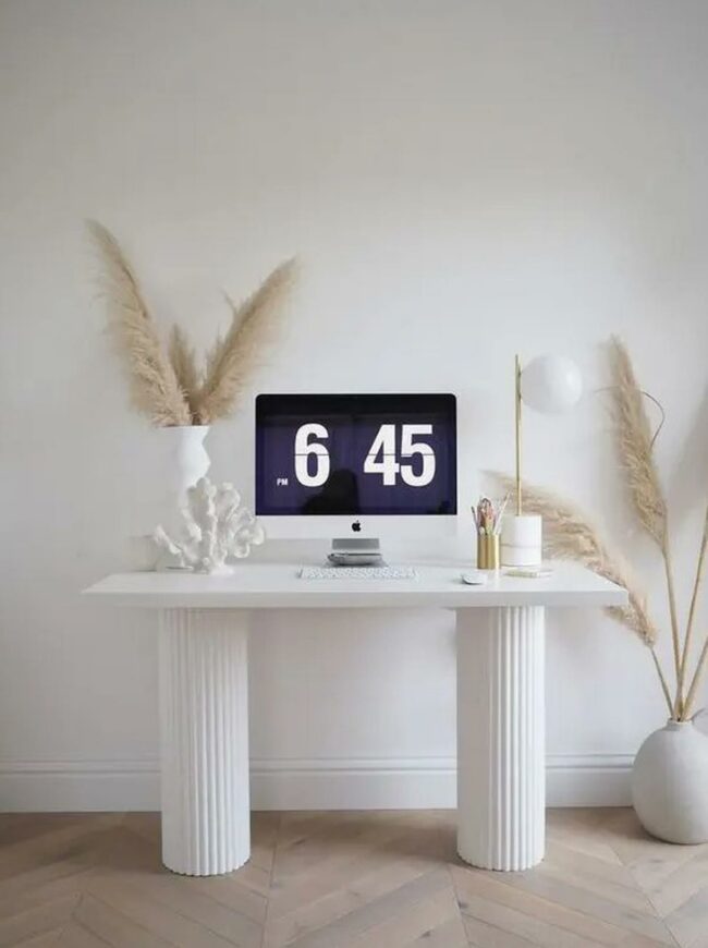 White Desk Coral Accent