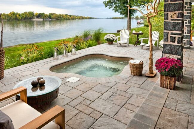 Tranquil Stone Poolside Retreat