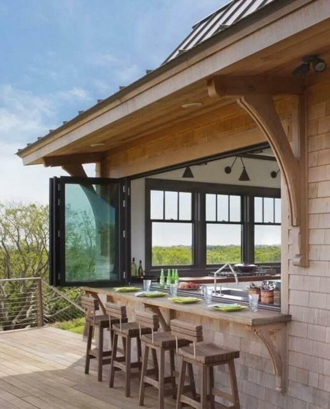 Forest-Framed Wood Kitchen