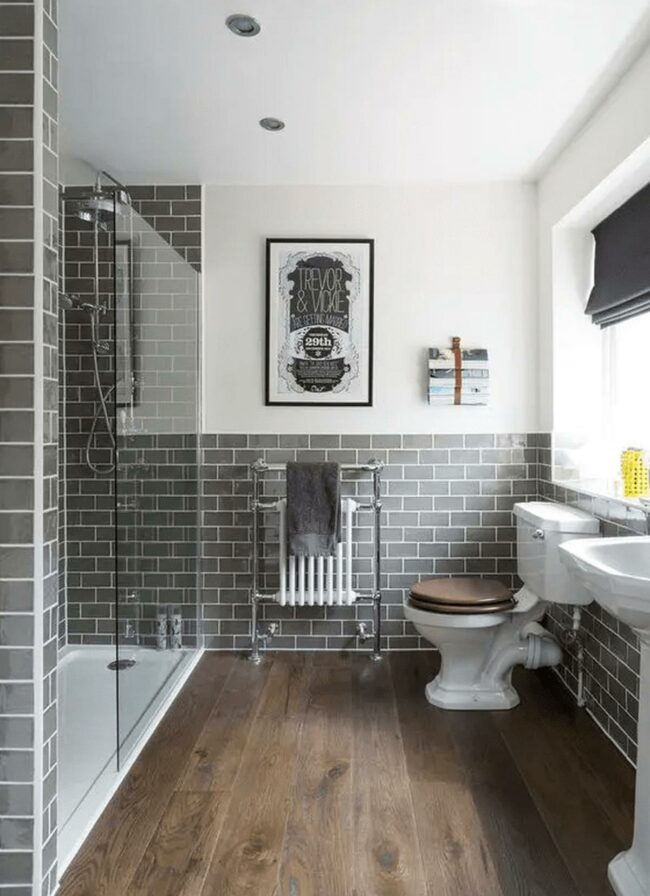 Gray Subway Chic Bathroom