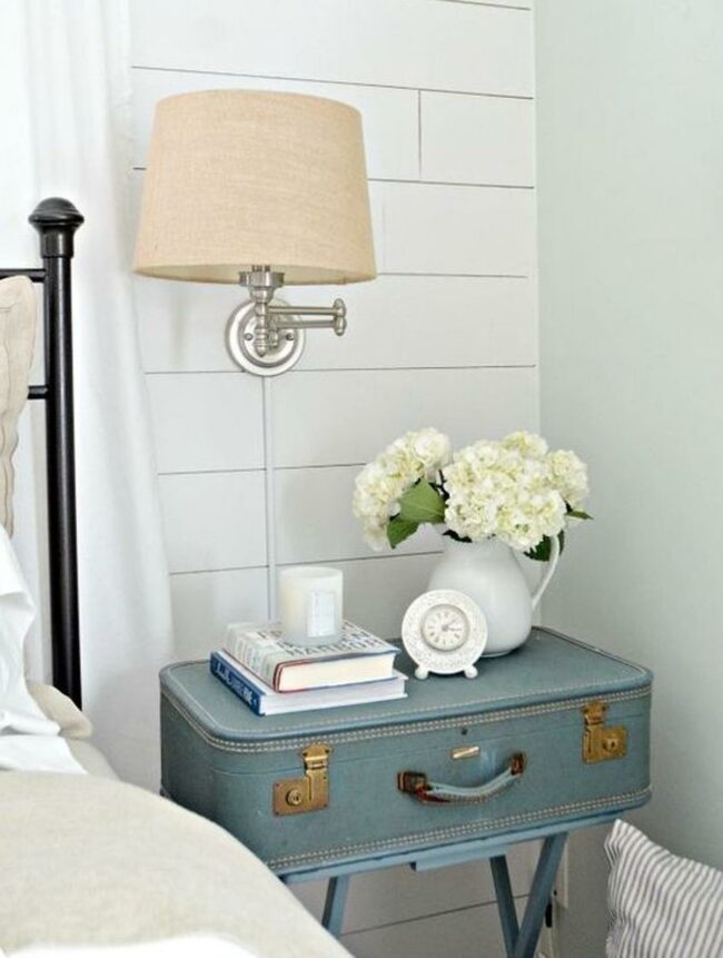 Blue Vintage Suitcase Corner