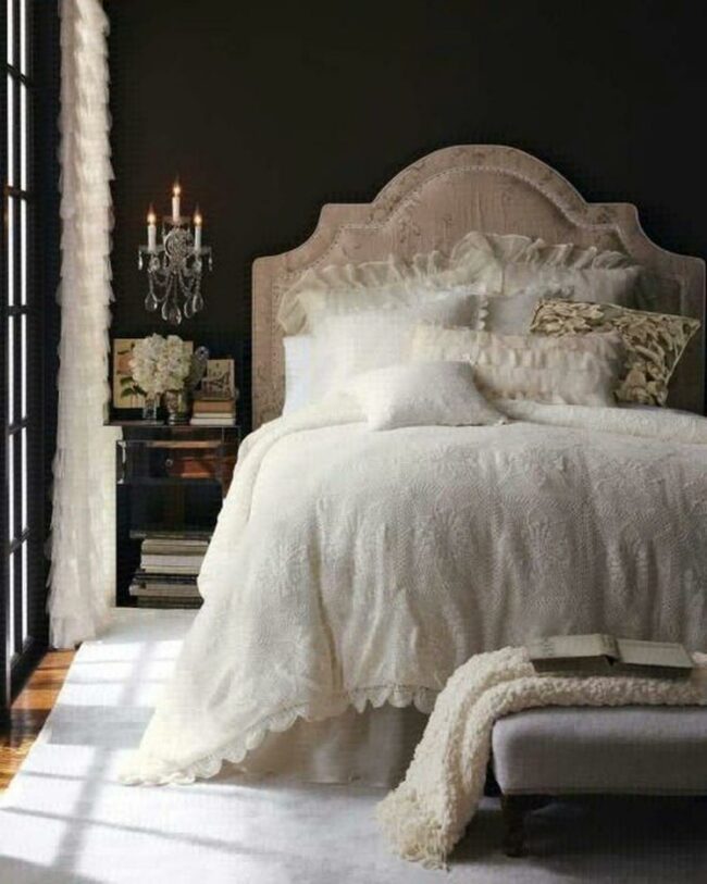 Dramatic Dark Bedroom Contrast