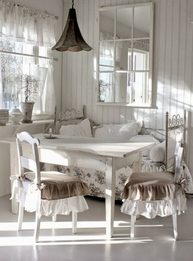 White Wooden Whispers Dining