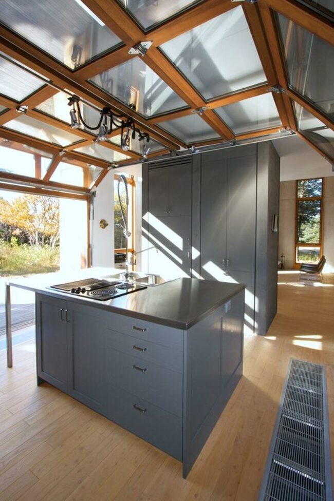 Golden Beams Modern Kitchen