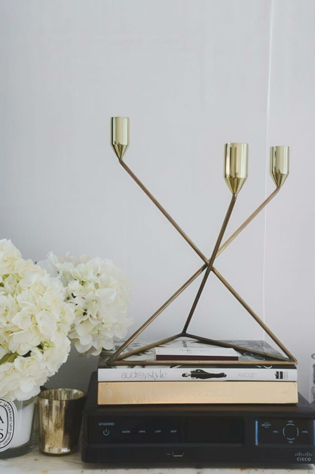 Gold Tripod Centerpiece