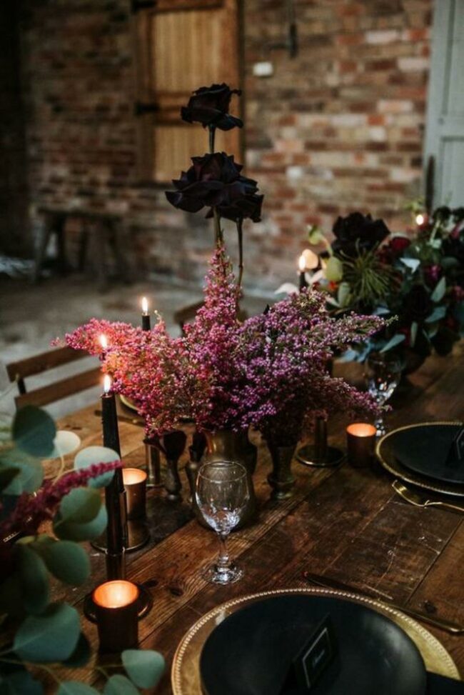 Gold Brick Candlelit Table