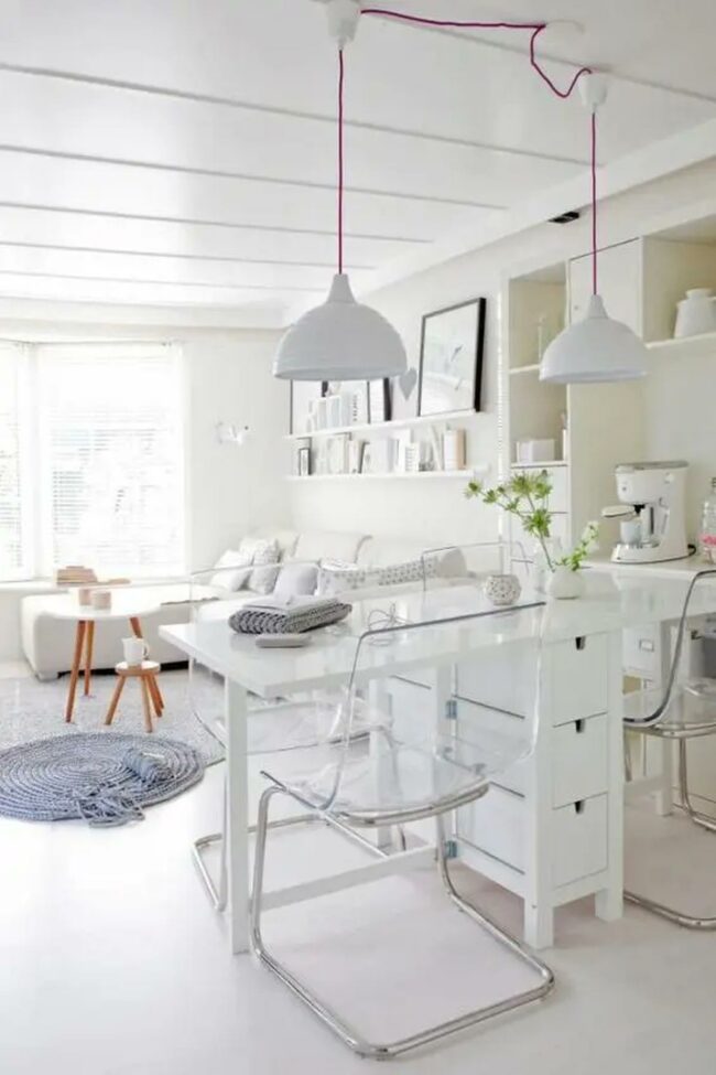 Colorful Cord White Pendants
