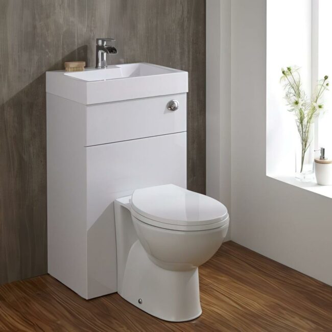 White Wood Compact Bathroom