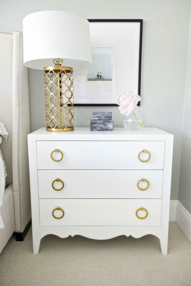 Golden-Base White Dresser