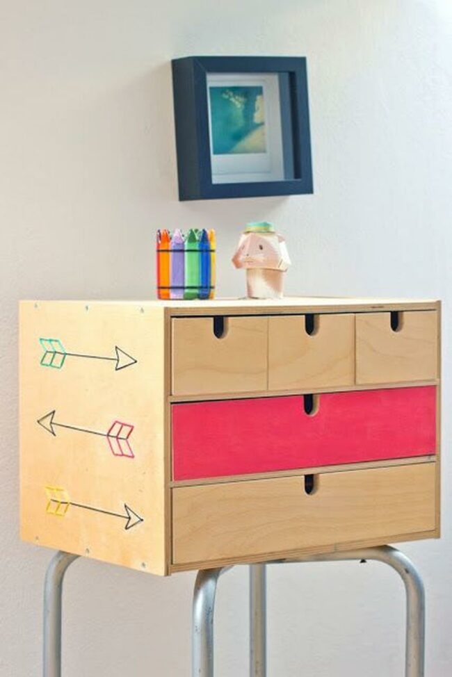Red Drawer Modern Accent