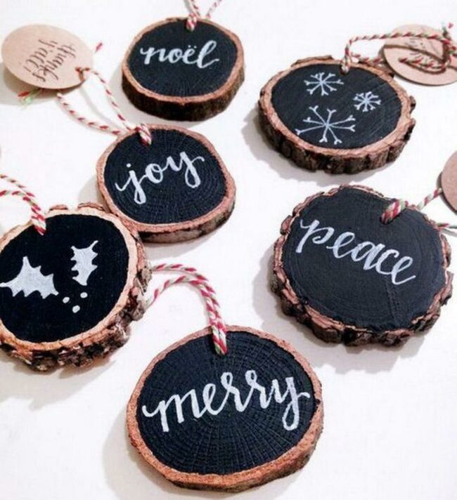 Black Bark Christmas Tags