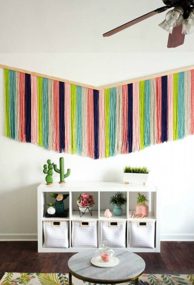 Vivid Yarn Wall Composition