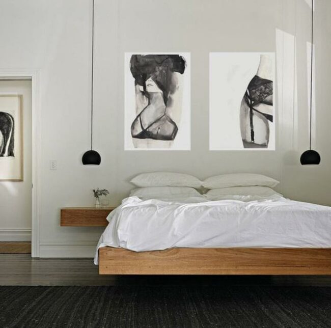 Nordic White Bedroom Contrast