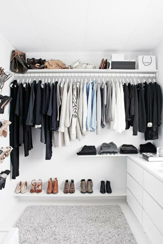 White Organized Wardrobe