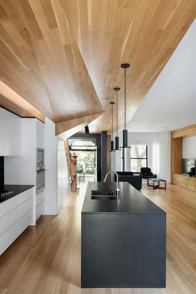 Wood-Clad Open Modernist Interior