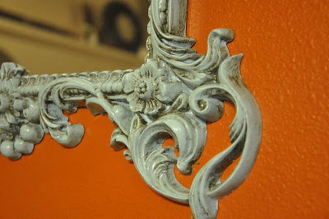 Vintage Floral Mirror Orange
